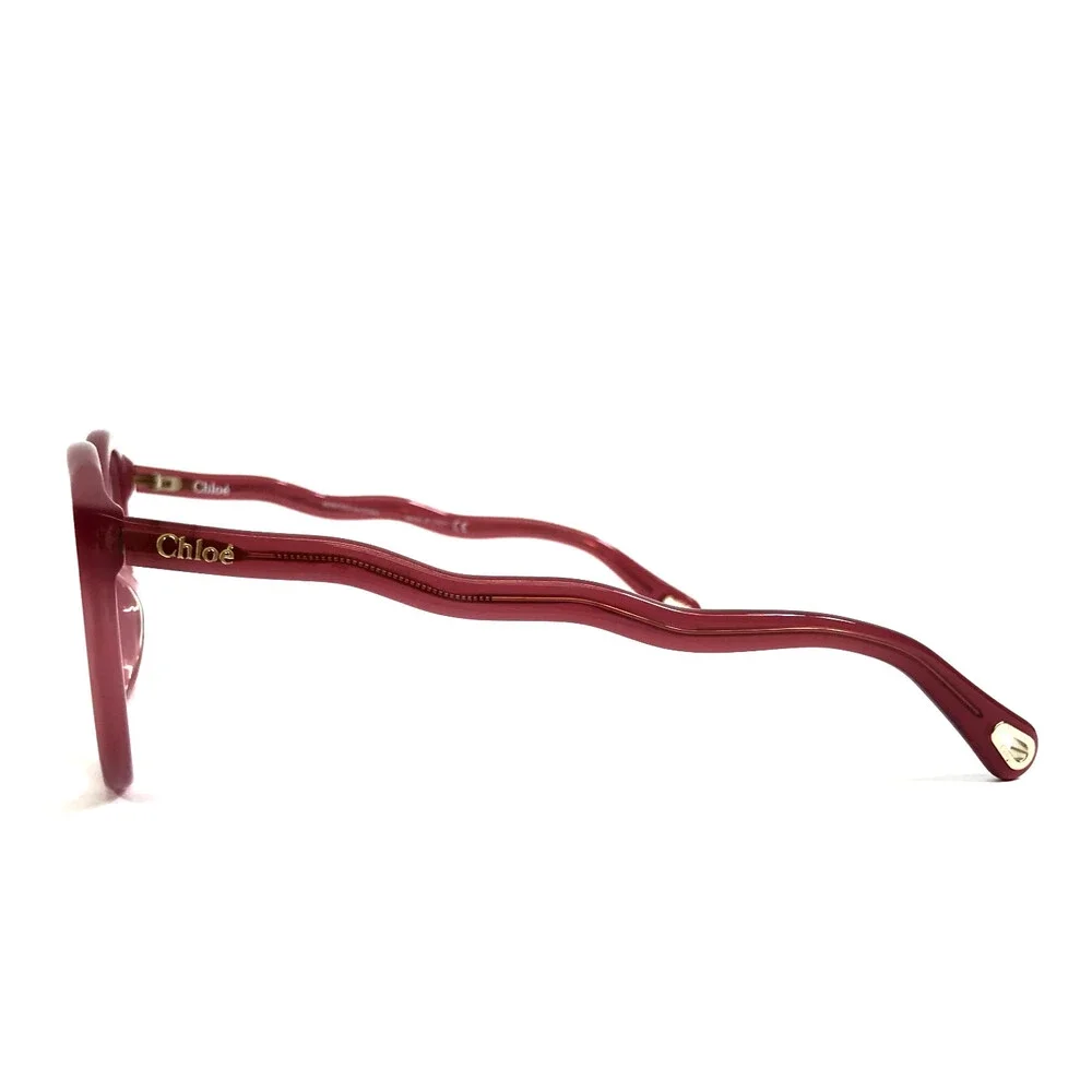 Chloe Eyeglasses Frames CH0089O 004 Opal Burgundy Cat Eye Full Rim 54-16-145